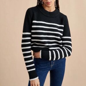La Ligne Mini Marin Black and White Striped Crew Neck Sweater